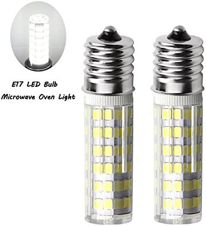 E17 LED Bulb Microwave Oven Light, Stove Bulb Light 5W（equivalent to 45W halogen bulb）Daylight White Dimmable 6000K 76X2835SMD AC110-130V (Pack of 2)
