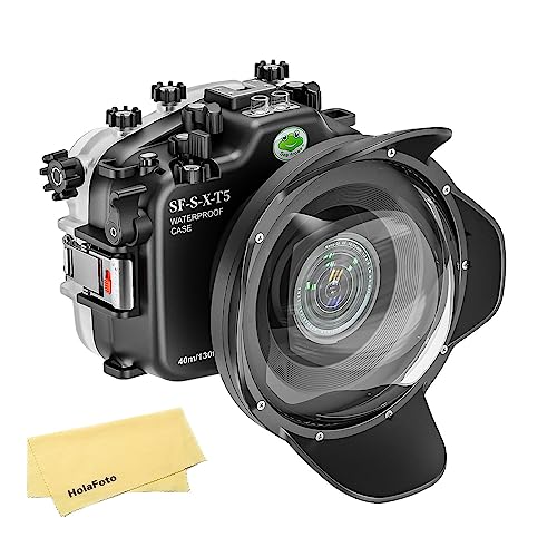 Seafrogs [40M/130FT] Underwater Housing for Fuji XT5 w/ WA005B Short Dome Port, Waterproof Diving Camera Case for Fujifilm xt5 w/Short Lens 10-24mm f/4, XC 16-50mm F3.5-5.6