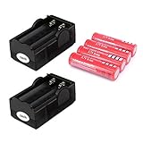 MENGCORE® New 4 pcs/set 18650 battery 3.7V 4200mAh rechargeable liion battery with 2 Dual 18650 Travel Battery Charger US Plug Wall Home Charger 110-240V for Led flashlight Torch