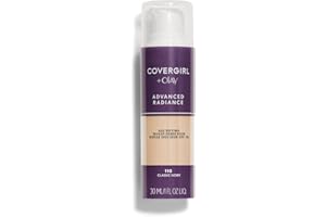 COVERGIRL Advanced Radiance Age Defying Liquid Foundation in Classic Ivory, Hides Wrinkles & Lines, Sensitive Skin Safe, Packaging May Vvary
