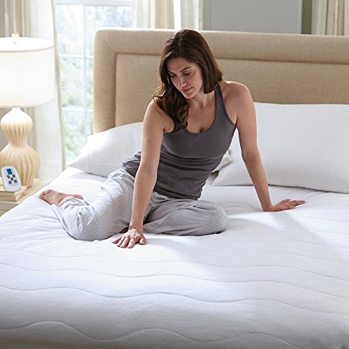 Serta Silky Smooth Plush Velour Electric Heated Mattress Pad with