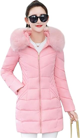 Amazon リュハイ ダウンロング コート レディース ダウンジャケット 冬 中綿 防寒 フード付き コート 防寒 通勤 通学 ダウンコート コート ジャケット 通販