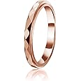Nanafast 3mm Titanium Steel Anxiety Rings for Women Men Multi-faceted Wedding Band Fidget Rings for Anxiety for Women Rhombus Spinner Ring for Stress Relief Comfort Fit for Engagement