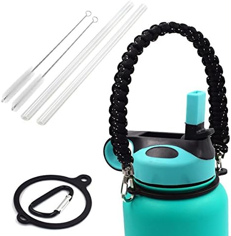 Vanteen Straw Lid with Handle for Hydro Flask Wide Mouth Sports Water Bottle Fits Hydroflask (Mint Green/Black)