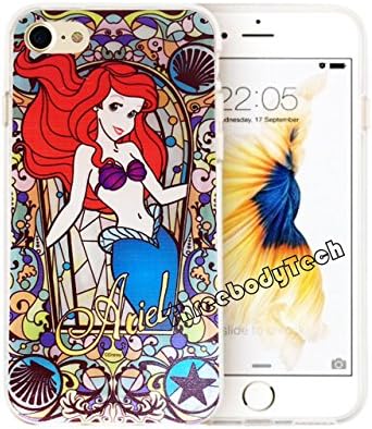 iPhone 7 / iPhone 7 Plus, [Hard Back Cover] Disney Cartoon Characters Theme Case / Disney Princess Theme Case (Ariel, iPhone 7 (4.7 inch))