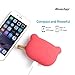 Reacher Panda - S36 5200mAh Cute Pet Mini Portable Charger, External Battery Power Bank Pack Backup (Red)