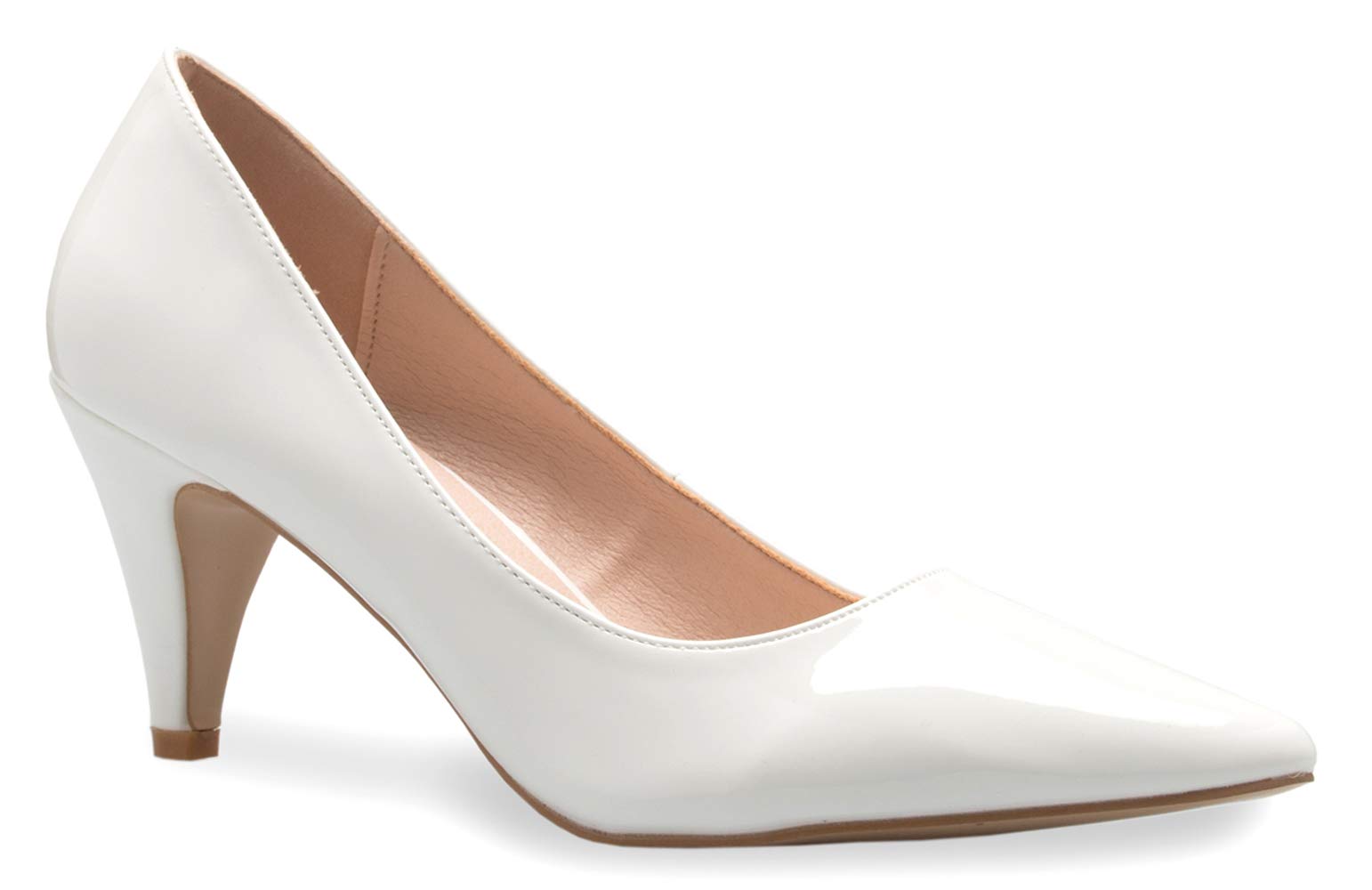 Olivia K Women's Classic D'Orsay Closed Toe Mid Stiletto Heel Pump | Dress, Work, Party Low Heeled Pumps | - Comfortable - Image 5