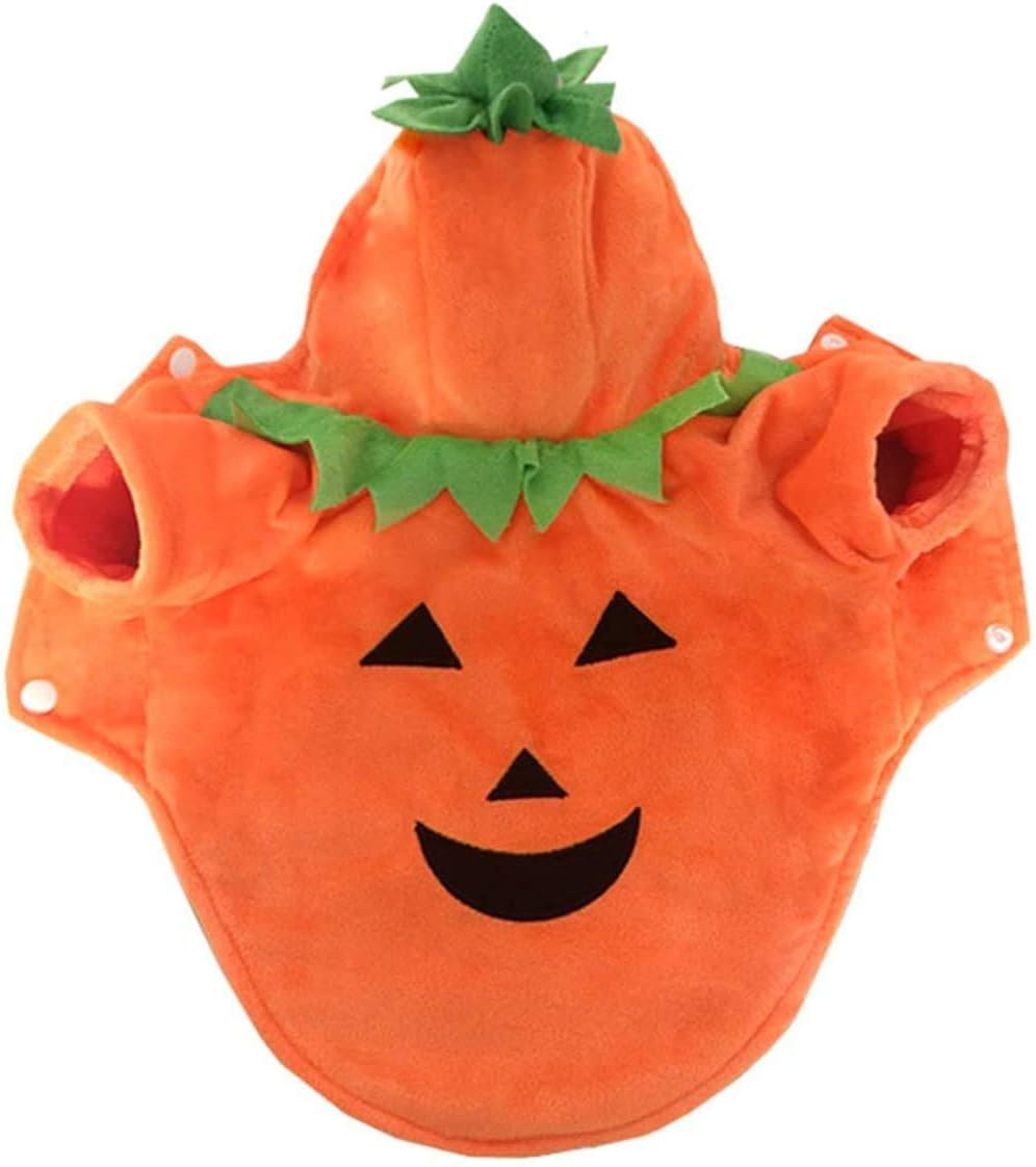 Mogokoyo Dog Cat Halloween Pumpkin Costume,Pet Cosplay Costumes,Puppy Warm Outfits Fleece Hoodie Animal Autumn Winter Clothes (M Size) - Image 5
