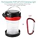 YOUYOUTE Solar Camping Lantern,Flashlights USB PowerBank Rechargeable Battery(Solar Powered/USB Charged) Portable 3 Modes Collapsible Emergency LED Lights for Camping Hiking Fishing Tent