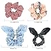 Hair Scrunchies for Women, WEST BAY 20Pcs Scrunchies for Hair Velvet Silk Satin Chiffon Hair Scarves Elastic Ties Bands Ropes Cute Bunny Ear Red Pink Gold Sliver Yellow Ponytail Holder for Women Girl