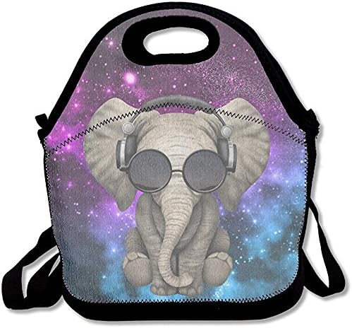 Starophi Elephant Glasses Galaxy Lunch Tote Bag Bags Awesome Lunch Handbag Lunchbox Box For School Work Outdoor