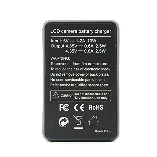 image for SmilePowo TWO Replacement Battery and Dual LCD Battery Charger for gop