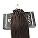 Ugeat 14inch 50s 1g/s Micro Loop Human Hair Extensions Medium/Chocolate Brown Beaded Hair Extensions with Micro Rings Total Weight 50g Remy Micro Ring Hair Extensions