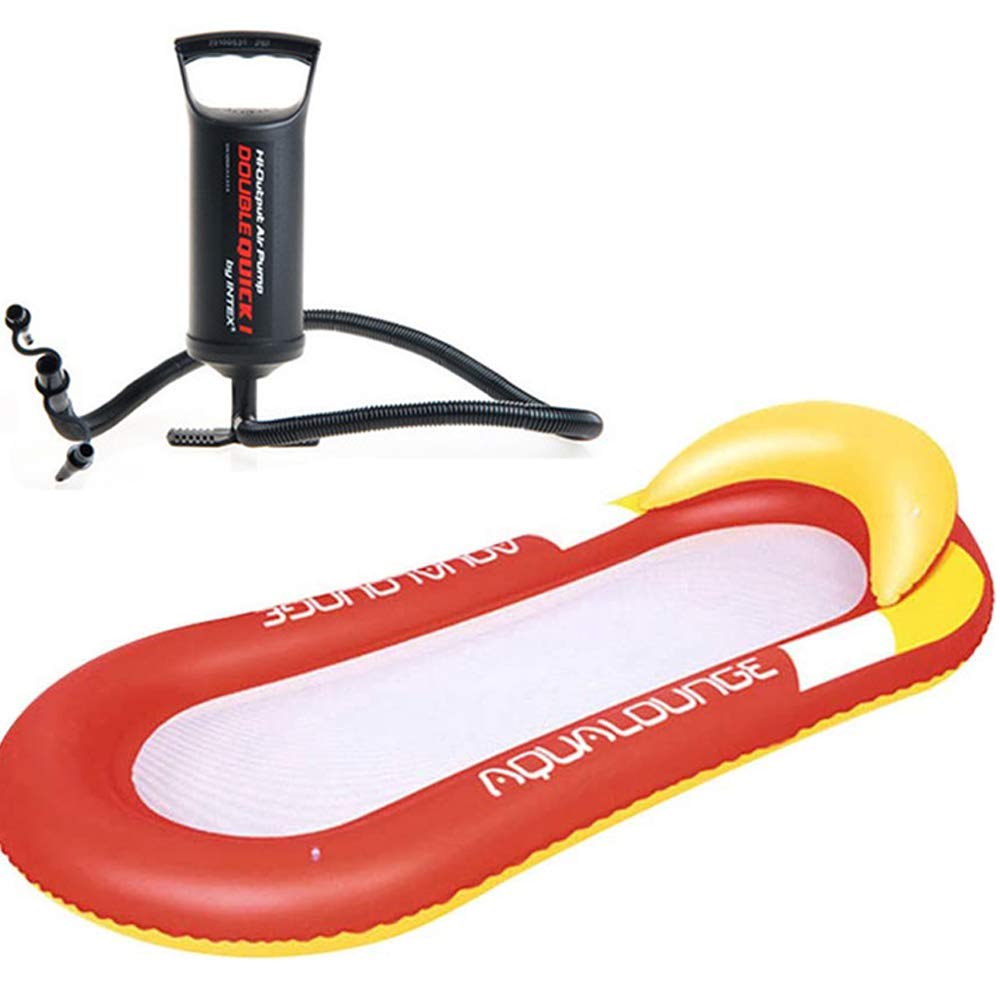 Inflatable Raft Pool Lounger Pool Chair Water Hammock Pool Rafts Floating Raft, Outdoor Pool for Adults Kids with air pump