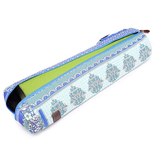 Fremous Yoga Mat Bag,Full-Zip Exercise Yoga Mat Carry Bag for Women and Men - Double Storage Pocket,Easy Access Zipper, Adjustable Shoulder Strap and Handle,Fits Most Mats(Floral)