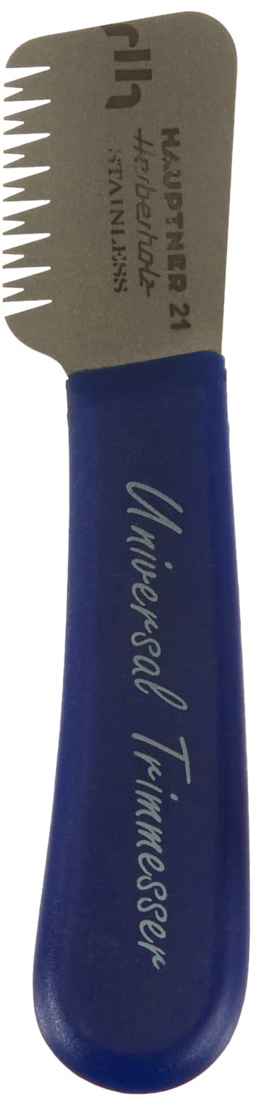 Hauptner 68532000 Trimming Knife Right-Handed 13 cm for Top Hair Stainless Steel Blue
