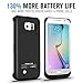 S6 Battery Case,External Battery Case 4200mAh Portable Backup Battery Charger Cover Case Pack Compatible with Samsung Galaxy S6 Rechargeable Extended Power Bank Case(Black)