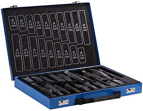 Aediea 170pcs/box HSS Engineering Twist Drill Bit Round Handle Drill Bits (Black)