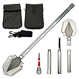 KEJIH 30-38 Inch Length Foldable and Heavy Duty Military Shovel and Pickax with Tactical Waist Pack for Camping Hiking