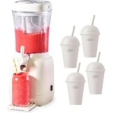 Dash Slushy &amp; Frozen Drink Maker, 32 oz Slush Machine, Cream | Countertop Slushy Machine for Home; Makes Slushies, Frozen Lemonade, Cola &amp; Fruit Punch, Add Ice &amp; Salt