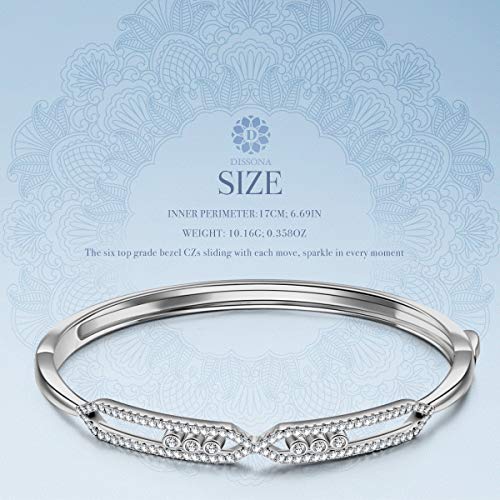 DISSONA Bracciale per Donna, Il Flusso DELL\'AMORE, Valentines Regalo per Lei, Cubic Zirconia di Swarovski, Confezione Regalo per Gioielli
