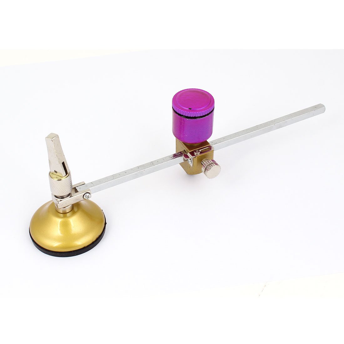 Sourcingmap 20cm Radius Compasses Rubber Suction Cup Glass Circle Circular Cutter Yellow&Rose Red