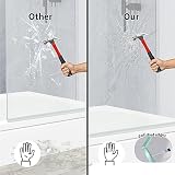 VeeBath Bath Screen Pivot 180° 6mm Toughened Glass 800x1400mm Jade Round view 4