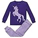 Girls Pajamas Unicorn Pegasus Lips 2 Piece 100% Super Soft Cotton, Purple, 4 Years