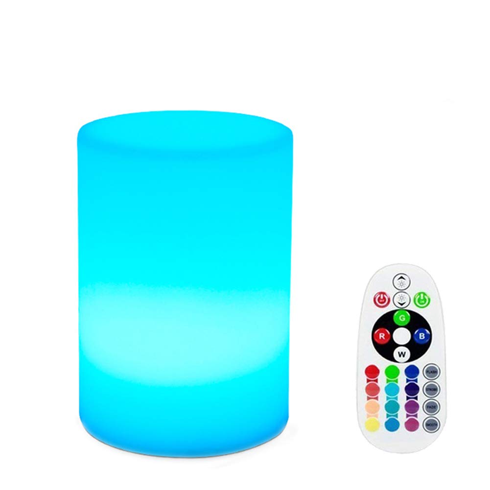 KEEDA LED Night Lamp, Color Changing Cylinder Light with Remote Control, 16 RGB Colors, Dimmable Brightness, Waterproof Mood Light for Bedroom, Bar, Restaurant, Party