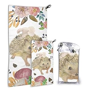 NA Hedgehogs And Cherries 2 Pack Microfiber Beach Towels Fashion Beach Towel Set Fast Drying Best For Gym Travel Backpacking Yoga Fitnes