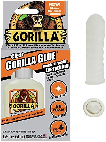 Clear Glue 1.75 Oz, Clear with 10 Disposable Latex Finger Cots Rubber Fingertips