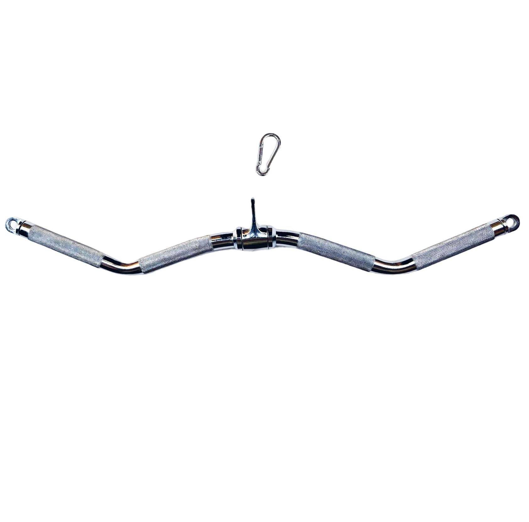 Barbell Cable Attachment For Cable Machines, Lat Pull Down Bar Cable Machine Attachments, Tricep Press Down Bar, Revolving Straight Curl Pulldown Bar with Rotating (30 Inch Chrome)