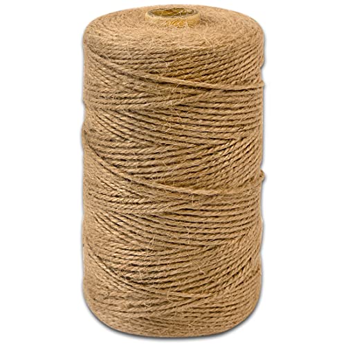 PerkHomy Natural Jute Twine, 720 Feet Long Brown Twine Rope for Crafts, Gift Wrapping, Packing, Gardening and Wedding Decor (2.5mm * 720Ft)