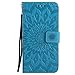 Firefish Galaxy S6 Edge Plus Case,Pu Magnetic Flip Folio Wallet Case [Durable] Lightweight Kickstand Folding Case with Card Holder Xmas Birthday Gift for Samsung Galaxy S6 Edge Plus -Sunflower Blue