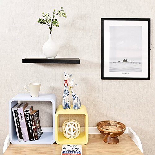 WELLAND Simons Floating Wall Shelf Ledge Shelves, 18-Inch, Black