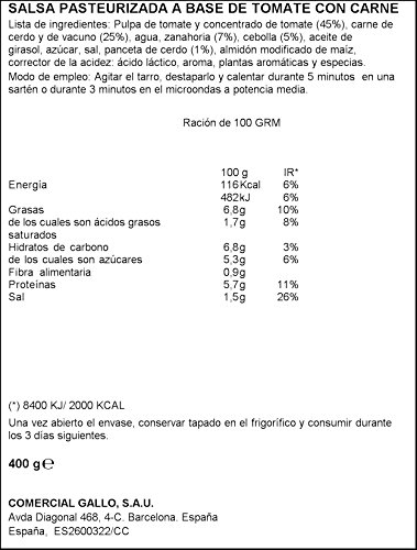 Gallo, Salsa Super Boloñesa, Bolognesesaus, In glas, 400 g - Afbeelding 3