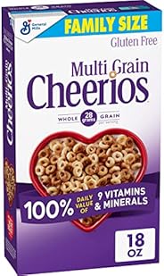 Cheerios Multi Grain Cheerios Heart Healthy Cereal, 18 OZ Family Size Cereal Box