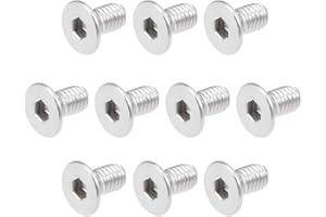 uxcell M3x6mm Flat Head Machine Screws Inner Hex Screw 304 Stainless Steel Fasteners Bolts 80Pcs