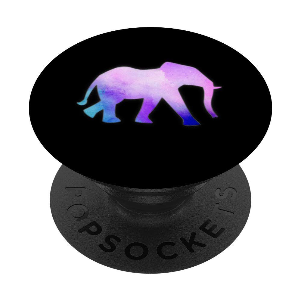 Beautiful Elephant Silhouette in Pink Purple and Blue PopSockets PopGrip: Swappable Grip for Phones & Tablets