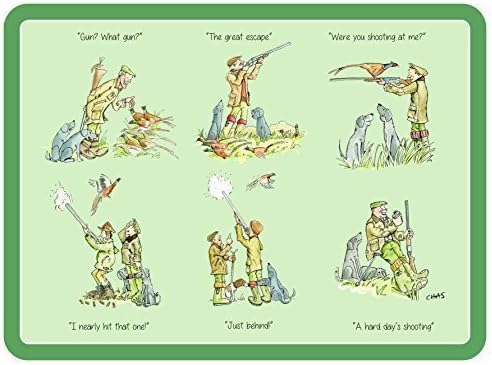 Set of 2 "The Shooting Day" Serving / Large Table Mats ( 38cm x 29cm) - featuring 6 Shooting Day pictures - great shooting present (we also sell sets of coasters & table mats to match) (AC22)