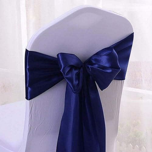 KingQin 5/10/25/50/100pcs Satin Chair Sashes Chair Ribbons Bows for Wedding Banquet Party Chair Cover Tie Back Decor