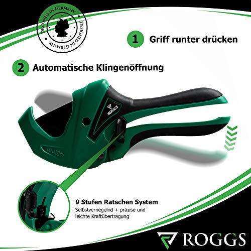 ROGGS® Rohrschneider Kunststoffrohre mit Ersatzklinge bis 42mm Ø Rohrabschneider, Schlauchschneider… – Bild 5