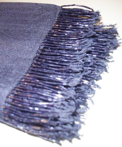 Kuldip Unisex Hand Beaded Pashmina Scarf Shawl Wrap Throw Dark Navy