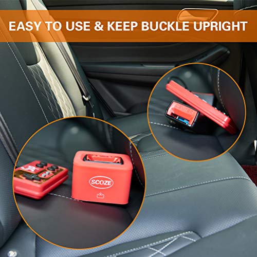 2 Pack Car Seat Belt Buckle Holder Cover Keep Seatbelt Receiver Upright, Silicone Buckle Holder for Easy Buckle Booster Seat Fit for Most Vehicles