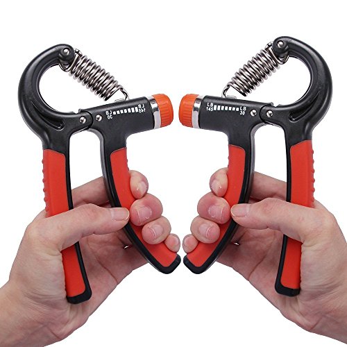 Kootek 2 Pack Hand Grip Strengthener Strength Trainer Adjustable Resistance 22-88 Lbs Arm Hand Exerciser Non-slip Gripper for Athletes Pianists Kids (2PCS)
