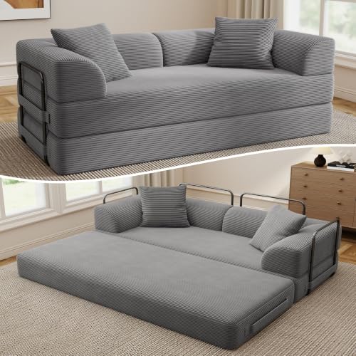 Cloud Boneless Couch Futon Sofa Bed, 5-in-1 Convertible Sofa Bed Pull Out