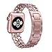 Apple Watch Band 38mm, Swees Jewelry Jewels Cowboy Style Stainless Steel Metal Link Replacement Wristbands for Apple Watch Series 1 , Series 2, Series 3, Sports & Edition Women Girls, Rose Gold