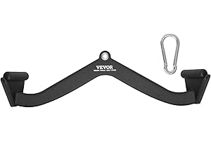 VEVOR LAT Pulldown Attachments, Cable Machine Rowing T-bar V-bar Tricep Pull Down Bar, Back Strength Training Rubber Coated Handle Grip, Bicep Curl Tricep LAT Pulldown Bar for Home Gym Fitness