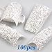 redbird2012 100pcs Glitter White Twinkle Slice Fashion False French Acrylic Nail Tips New by TOOGOO(R)