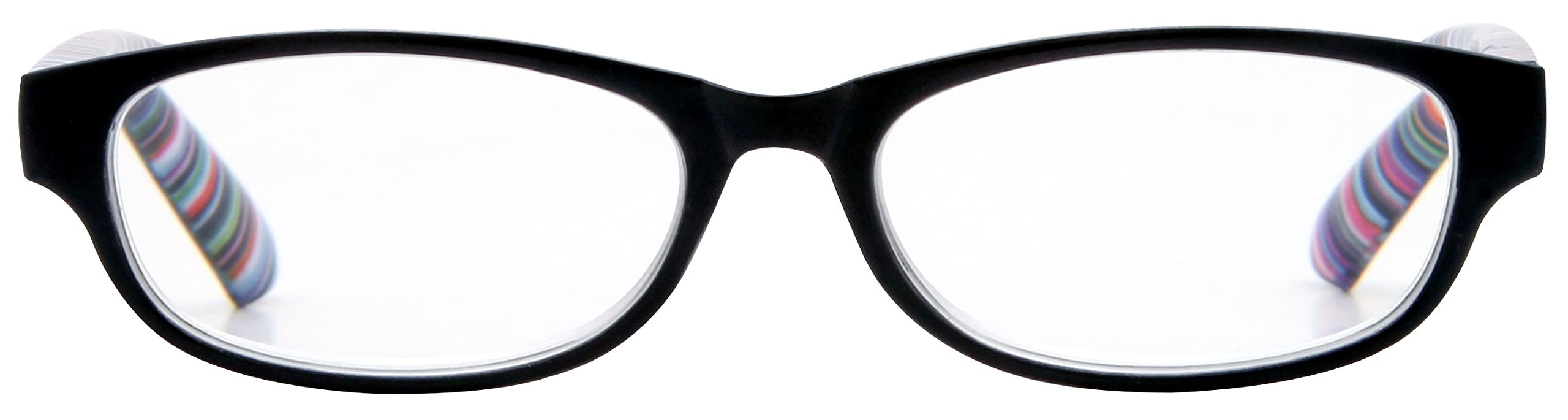 Foster Grant Eye Care Milan Reading Glasses for Men & Women +1.00 – Frame in Glossy Black and Blue with Spring Hinges, Scratch-Resistant Lenses & Sustainable Pouch